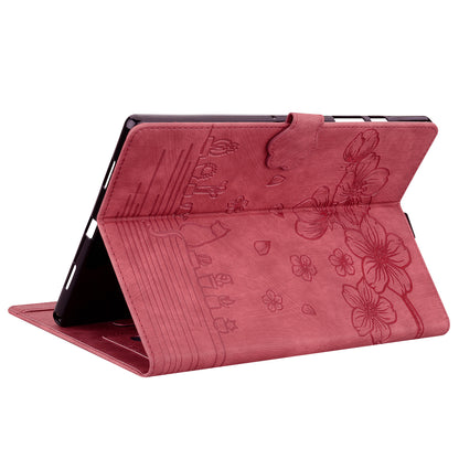 Cat Cherry Blossoms iPad Air 1 Grils Case Retro Leather Embossing Wallet Stand