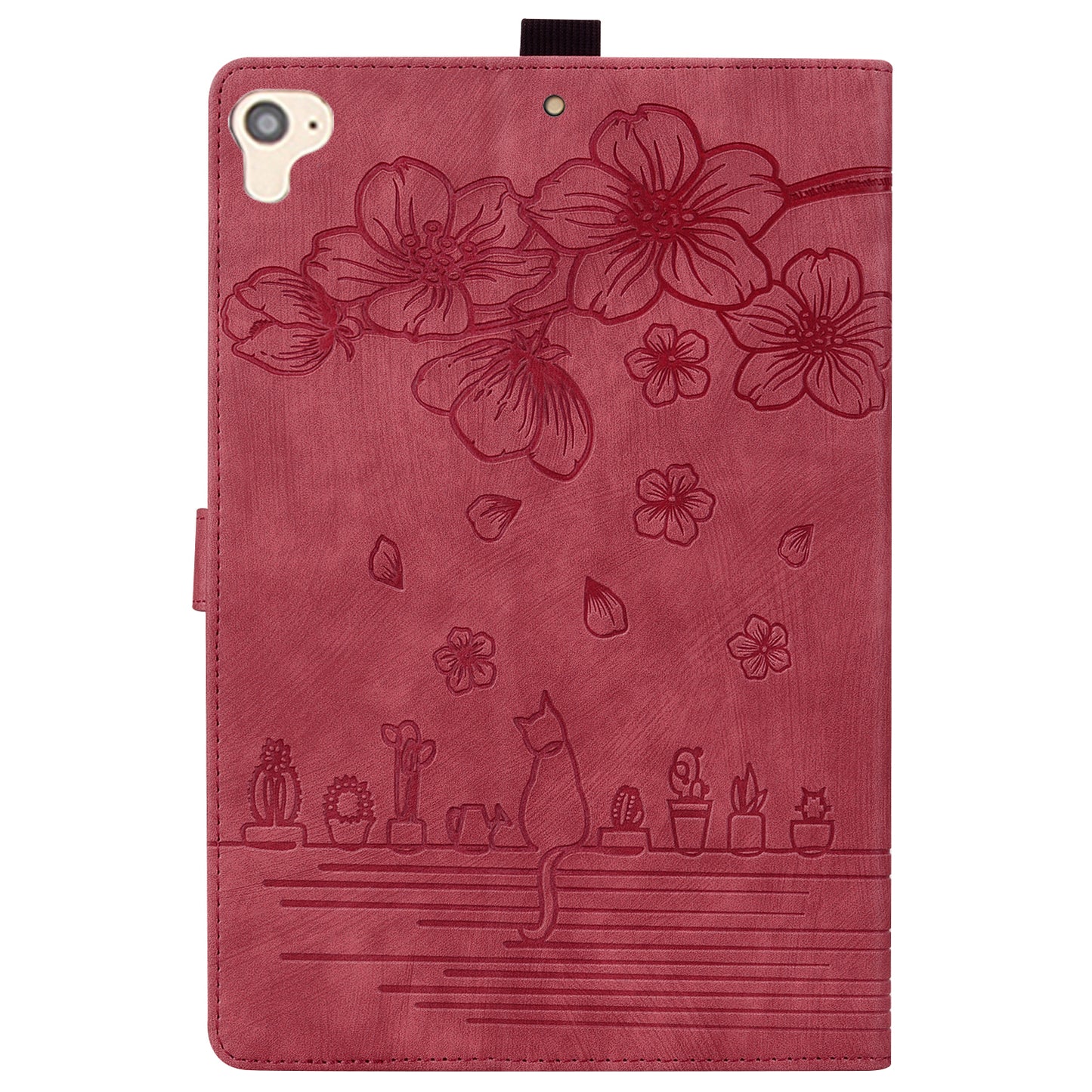 Cat Cherry Blossoms iPad Air 1 Grils Case Retro Leather Embossing Wallet Stand