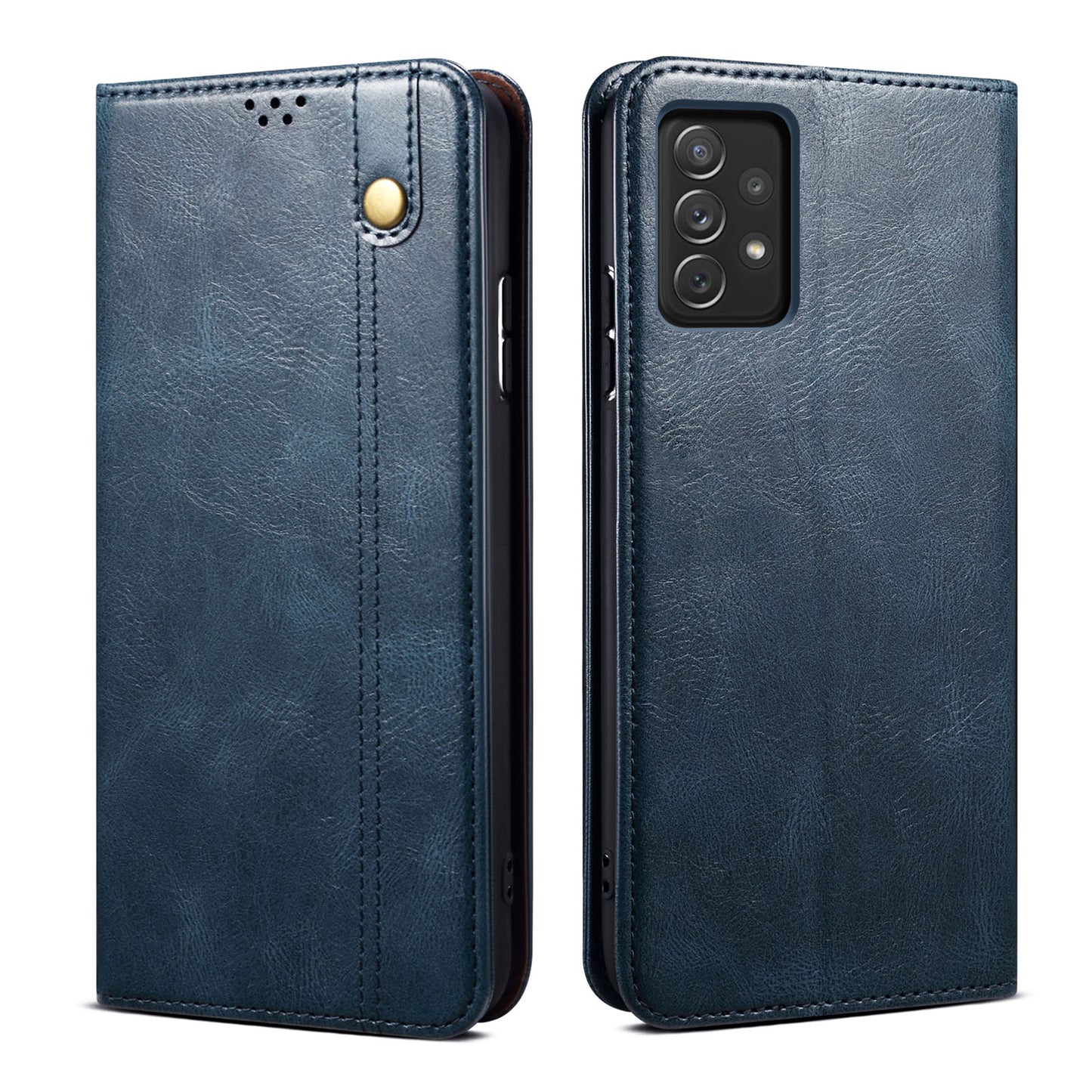 Oil Wax Leather Galaxy A23 Case Magnetic Wallet Stand Slim Classical