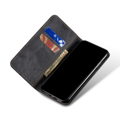 Retro Demin Galaxy A72 Leather Case Frosted TPU Shell Magnetic Wallet Stand