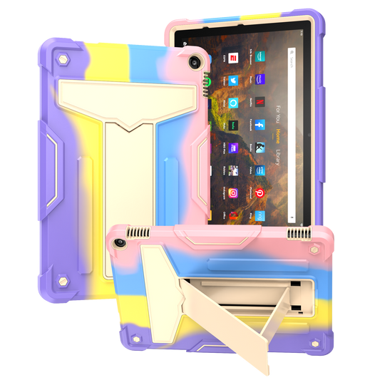 Hit-Color Shark Kindle Fire HD10 (2021) Shockproof Case Heavy Duty Kids Safety