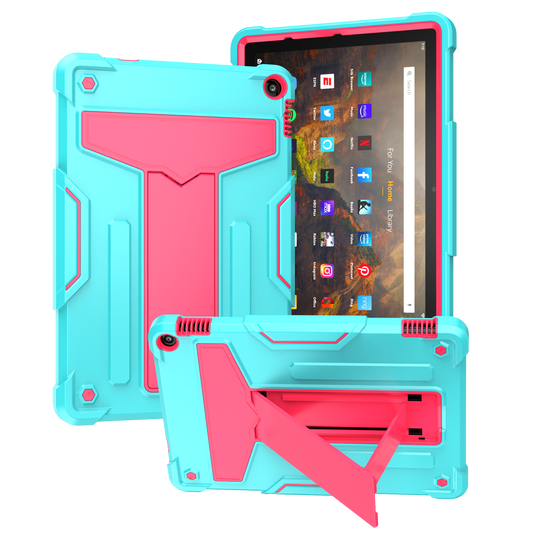 Hit-Color Shark Kindle Fire HD10 Plus (2021) Shockproof Case Heavy Duty Kids Safety