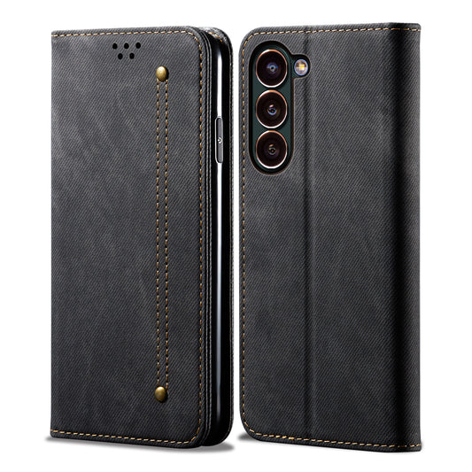 Retro Demin Galaxy S24+ Leather Case Frosted TPU Shell Magnetic Wallet Stand