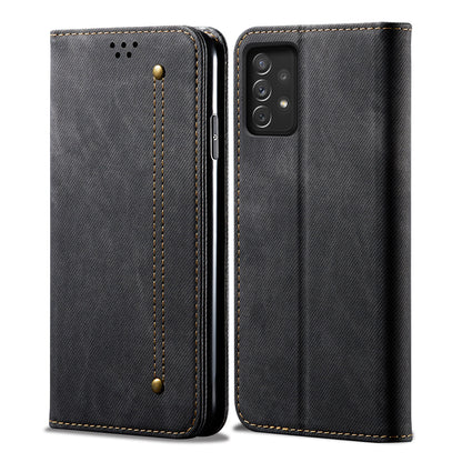 Retro Demin Galaxy A33 Leather Case Frosted TPU Shell Magnetic Wallet Stand