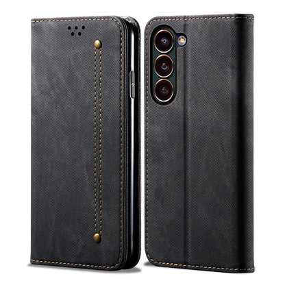 Retro Demin Galaxy S24 Leather Case Frosted TPU Shell Magnetic Wallet Stand