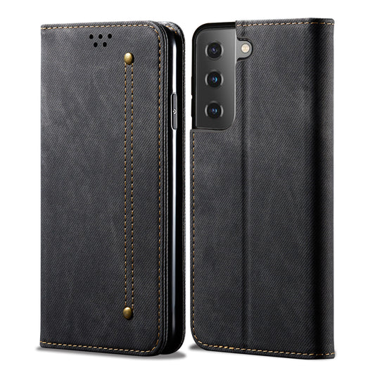 Retro Demin Galaxy S21+ Leather Case Frosted TPU Shell Magnetic Wallet Stand