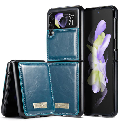 Luxury Retro Galaxy Z Flip5 Leather Case Sturdy Shiny Flip Stand Magnetic Business