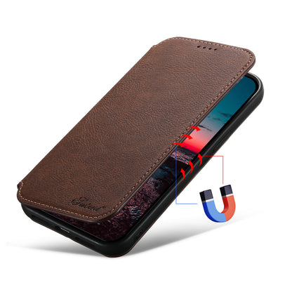 Grave Magsafe Flip iPhone 15 Pro Leather Case Wallet Clamshell Built-in Magnetic