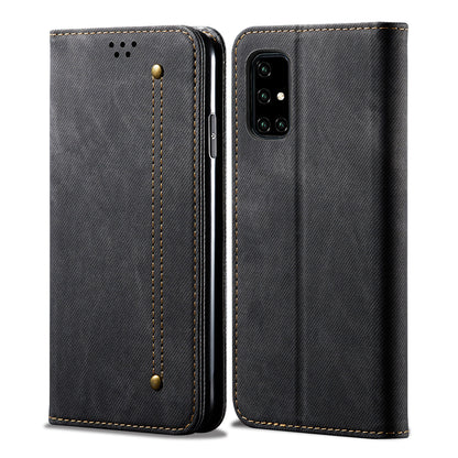 Retro Demin Galaxy A41 Leather Case Frosted TPU Shell Magnetic Wallet Stand