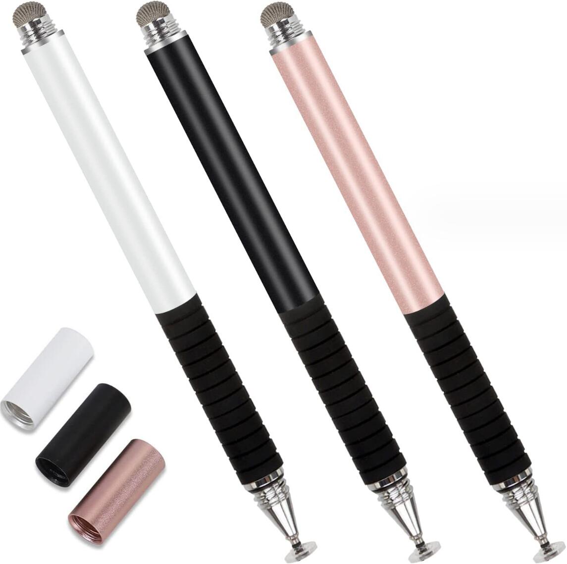 Phone Tablet Universal Touch Pen Disc Dual Cloth Tip 2 in 1 Wrighting Drawing Stylus