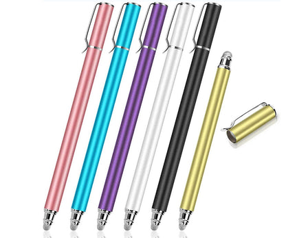 Dual Cloth Tip Phone Tablet Touch Pen Capacitive Screen Drawing Stylus with Clip