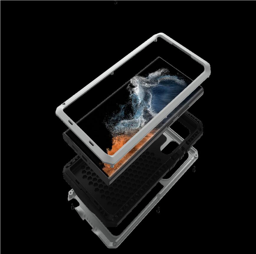 Tank Military Galaxy S23 Ultra Metal Case Anti-fall 360 Degree Full Protection 4-In-1