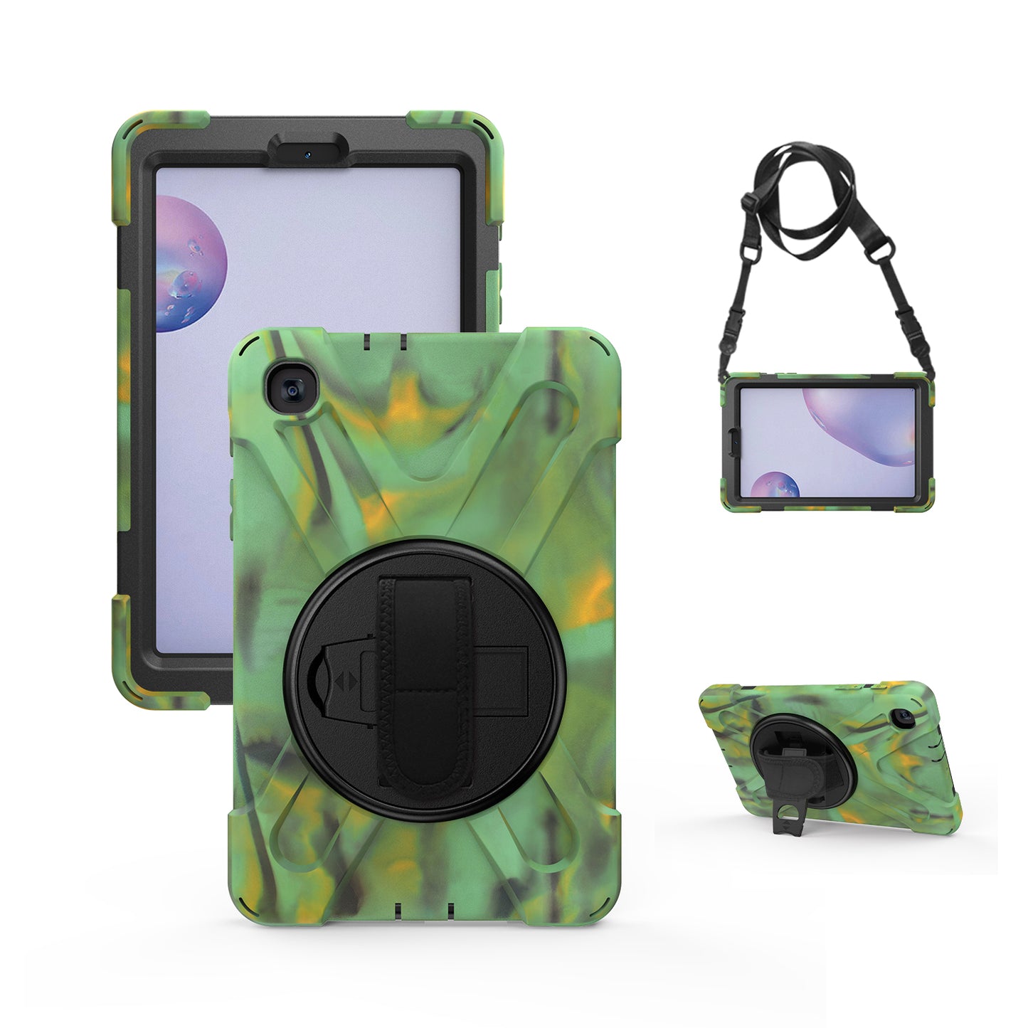 Pirate King Galaxy Tab A 8.4 (2020) Case 360 Rotating Stand Shoulder Strap