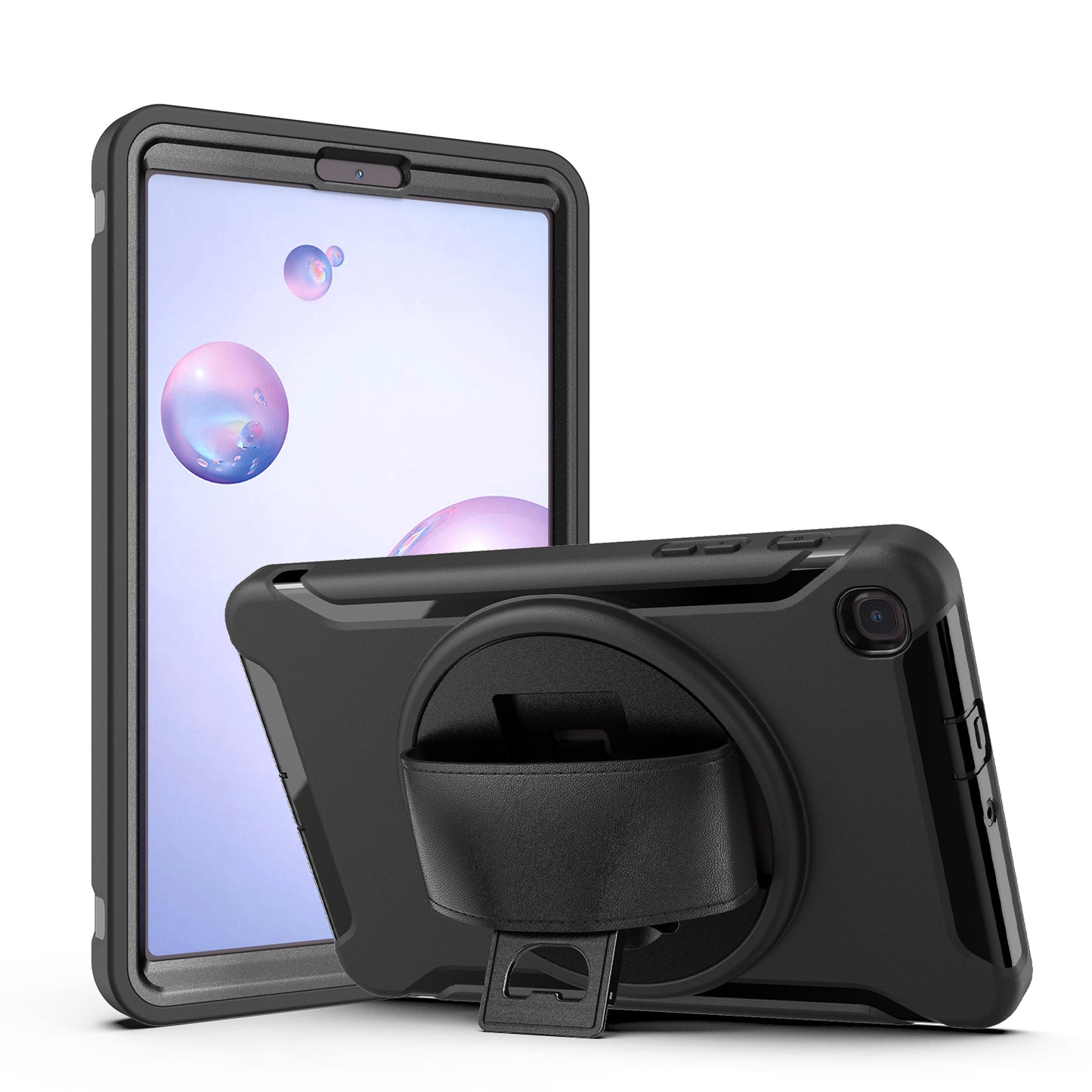 Spider Man Galaxy Tab A 8.4 (2020) Case Genuine Leather Hand Strap Rotating Stand