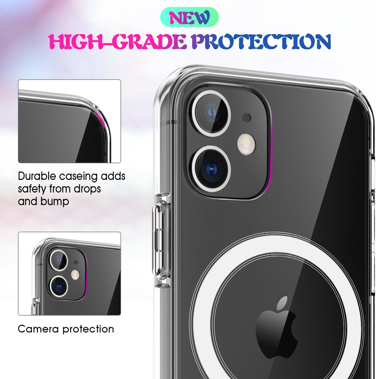 Round Magsafe iPhone 12 Case Super Slim 1.5mm 2H Hard Acrylic TPU Bumper