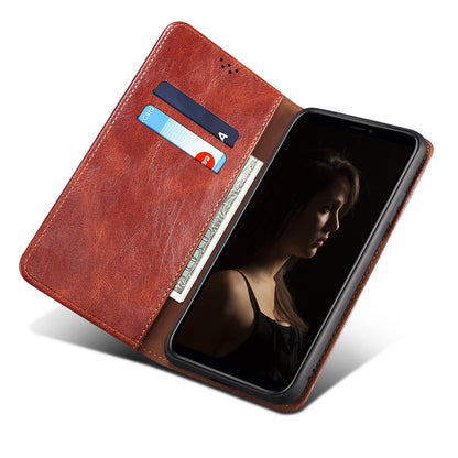 Oil Wax Leather Galaxy A23 Case Magnetic Wallet Stand Slim Classical