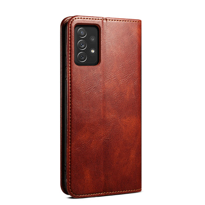 Oil Wax Leather Galaxy A23 Case Magnetic Wallet Stand Slim Classical