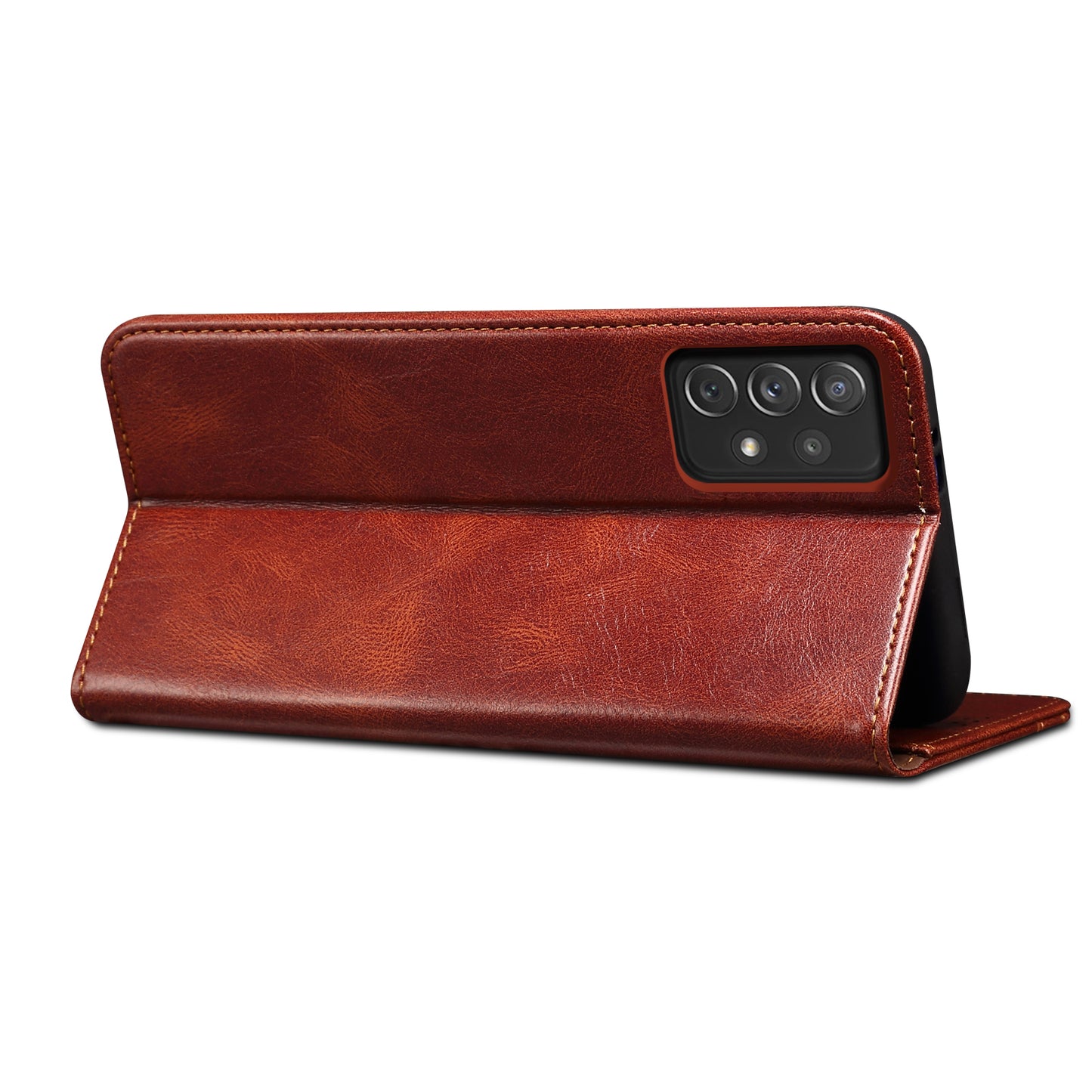 Oil Wax Leather Galaxy A30s Case Magnetic Wallet Stand Slim Classical