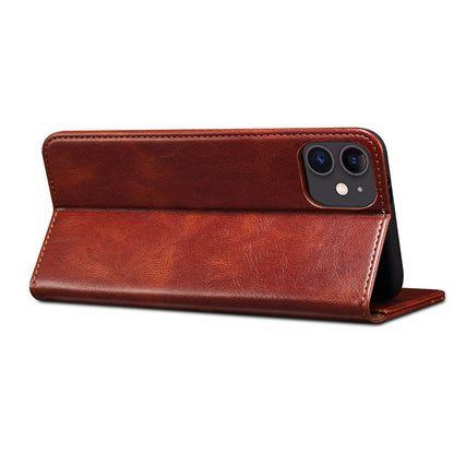 Oil Wax Leather iPhone 12 Mini Case Magnetic Wallet Stand Slim Classical