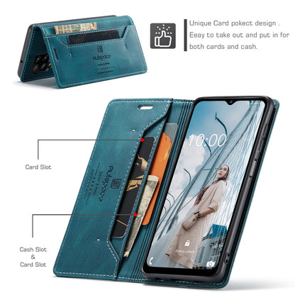 AUTSPACE Retro Galaxy A12 Leather Case Magnetic