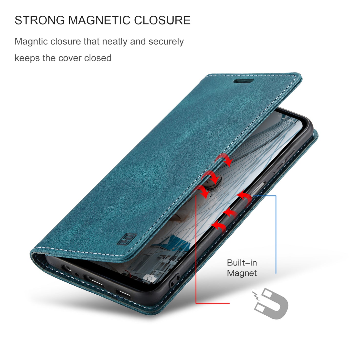 AUTSPACE Retro Galaxy A12 Leather Case Magnetic