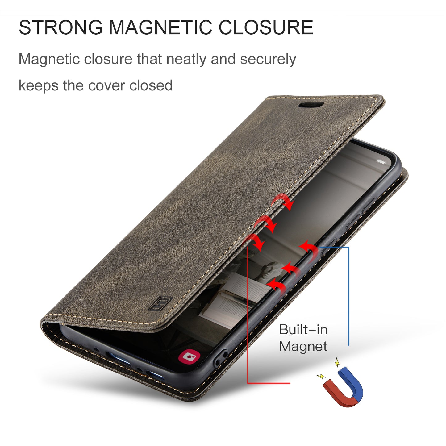 AUTSPACE Retro Galaxy A34 Leather Case Magnetic