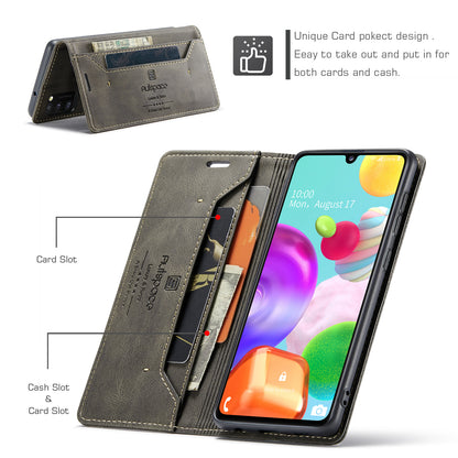 AUTSPACE Retro Galaxy A41 Leather Case Magnetic