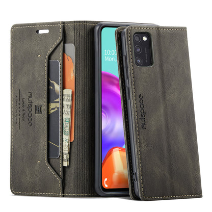 AUTSPACE Retro Galaxy A41 Leather Case Magnetic