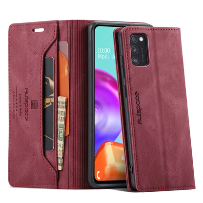 AUTSPACE Retro Galaxy A41 Leather Case Magnetic