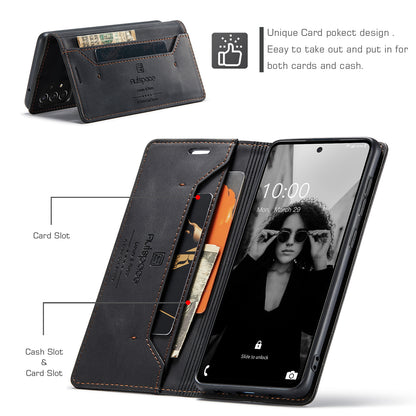 AUTSPACE Retro Galaxy A52 Leather Case Magnetic