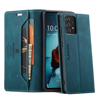 AUTSPACE Retro Galaxy A52 Leather Case Magnetic