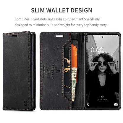 AUTSPACE Retro Galaxy A52 Leather Case Magnetic