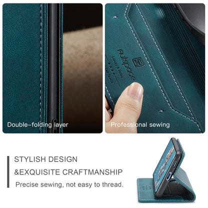 AUTSPACE Retro Galaxy A53 Leather Case Magnetic