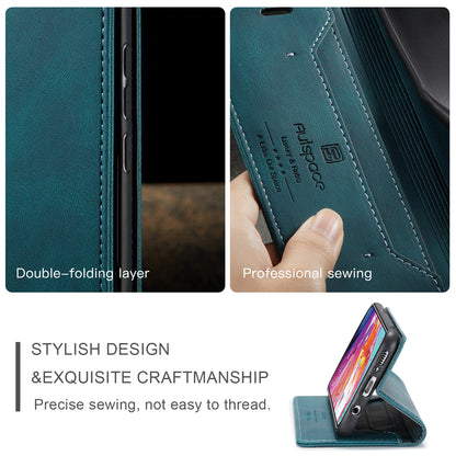 AUTSPACE Retro Galaxy A70 Leather Case Magnetic