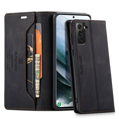 AUTSPACE Retro Galaxy S21+ Leather Case Magnetic