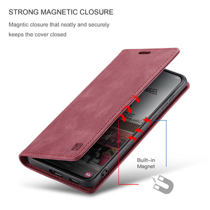 AUTSPACE Retro Galaxy S21 FE Leather Case Magnetic