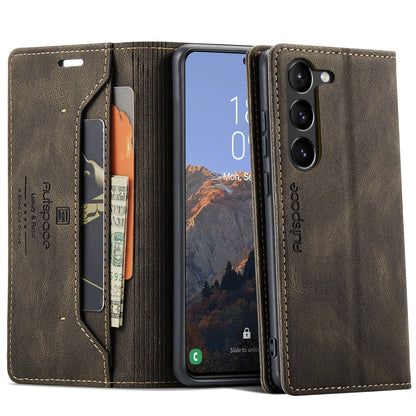 AUTSPACE Retro Galaxy S23 Leather Case Magnetic