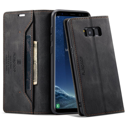 AUTSPACE Retro Galaxy S8+ Leather Case Magnetic