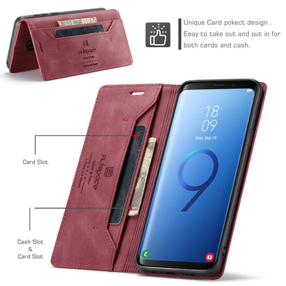 AUTSPACE Retro Galaxy S9+ Leather Case Magnetic