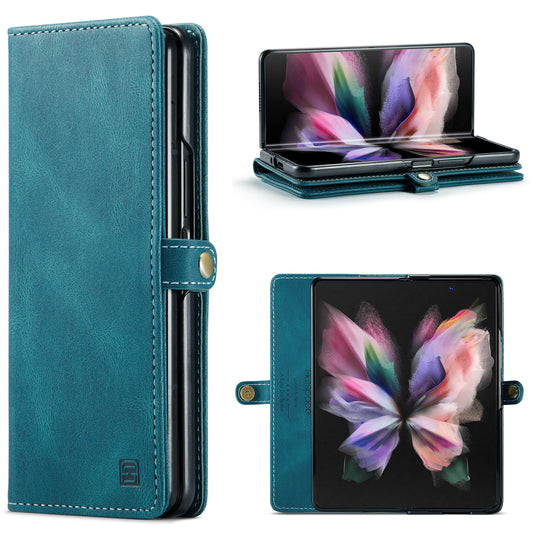 AUTSPACE Retro Galaxy Z Fold3 Leather Case Magnetic