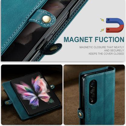 AUTSPACE Retro Galaxy Z Fold3 Leather Case Magnetic