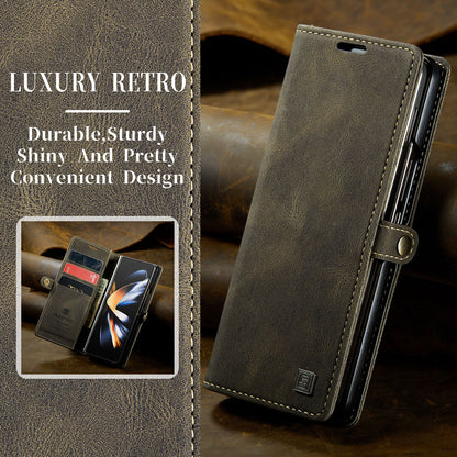 AUTSPACE Retro Galaxy Z Fold4 Leather Case Magnetic