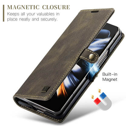 AUTSPACE Retro Galaxy Z Fold4 Leather Case Magnetic