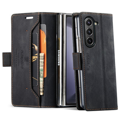 AUTSPACE Retro Galaxy Z Fold6 Leather Case Magnetic