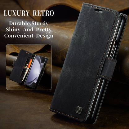 AUTSPACE Retro Galaxy Z Fold6 Leather Case Magnetic