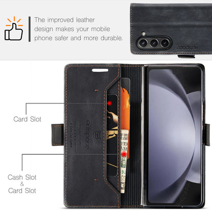 AUTSPACE Retro Galaxy Z Fold6 Leather Case Magnetic