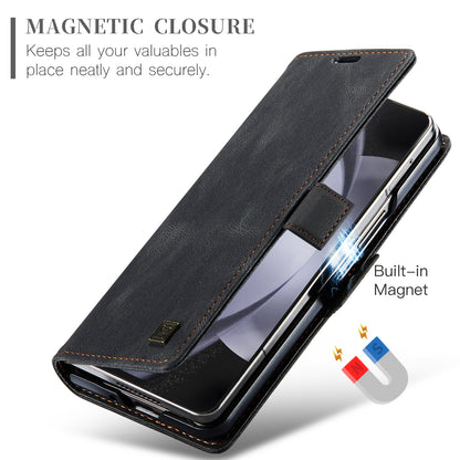 AUTSPACE Retro Galaxy Z Fold6 Leather Case Magnetic