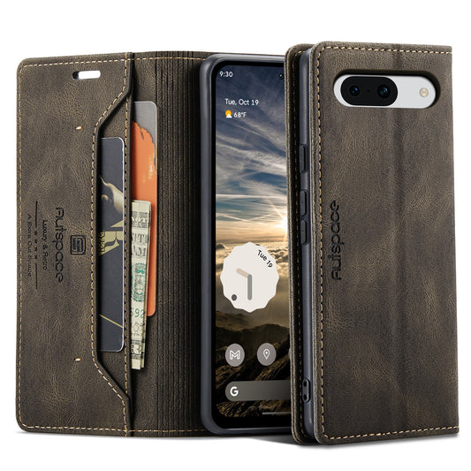 AUTSPACE Retro Google Pixel 9 Pro XL Leather Case Magnetic