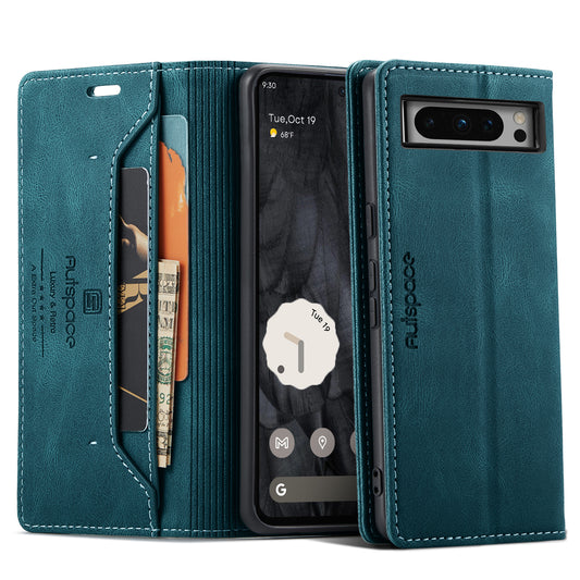 AUTSPACE Retro Google Pixel 9 Pro Leather Case Magnetic