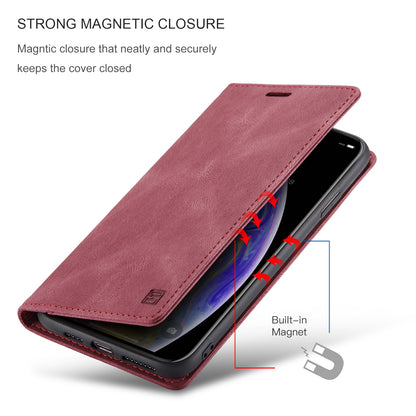 AUTSPACE Retro iPhone Xs Max Leather Case Magnetic